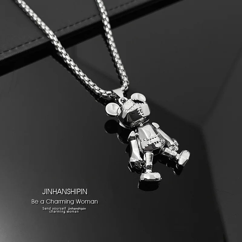 Movable Bear Pendant Necklace