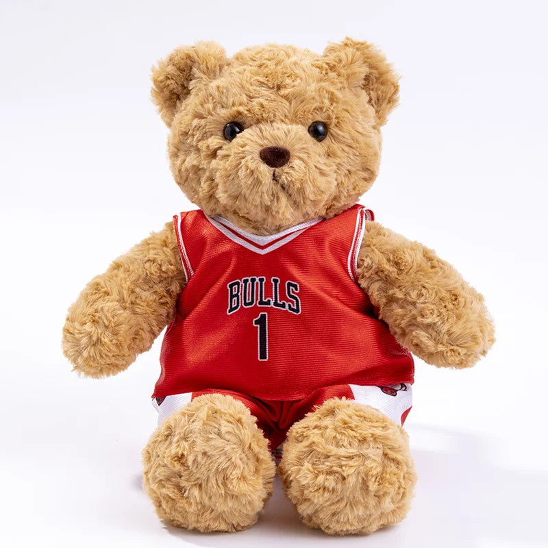 Cute 25cm Bear Plush Toy in Basketball Tee - Perfect Gift for Kids!