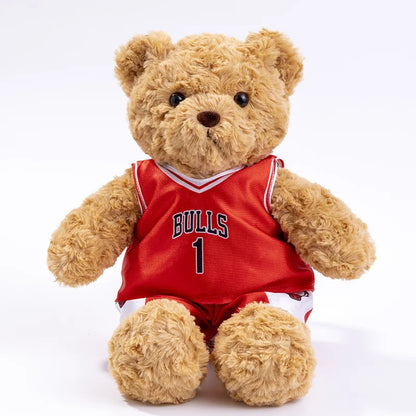 Cute 25cm Bear Plush Toy in Basketball Tee - Perfect Gift for Kids!
