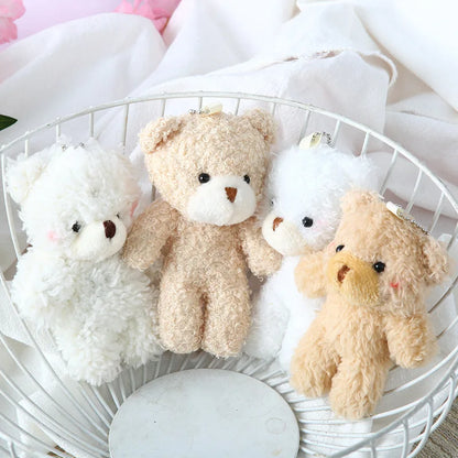 12cm Plush Teddy Bear Keychain Soft Stuffed Animal Pendant for Gifts