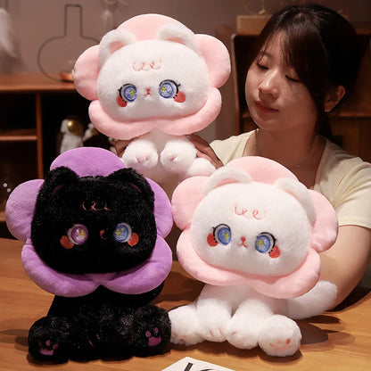 Cute Floral Cat Plush Toy 30cm Soft Stuffed Doll