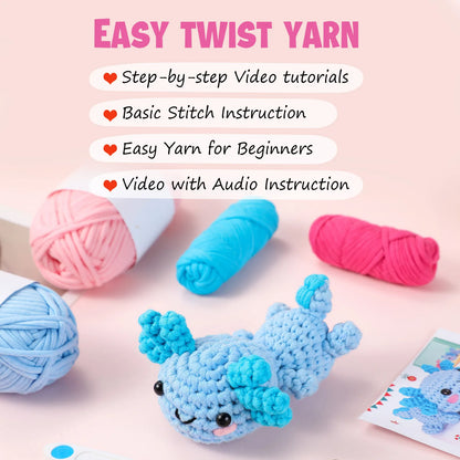 Animal DIY Crochet Kit: Easy Plush Doll with Quality Yarn & Needles