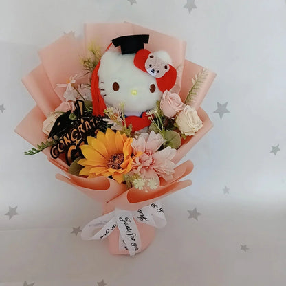 Anime Kuromi Hello Kitty Plush Doll Kawaii Bouquet Toy