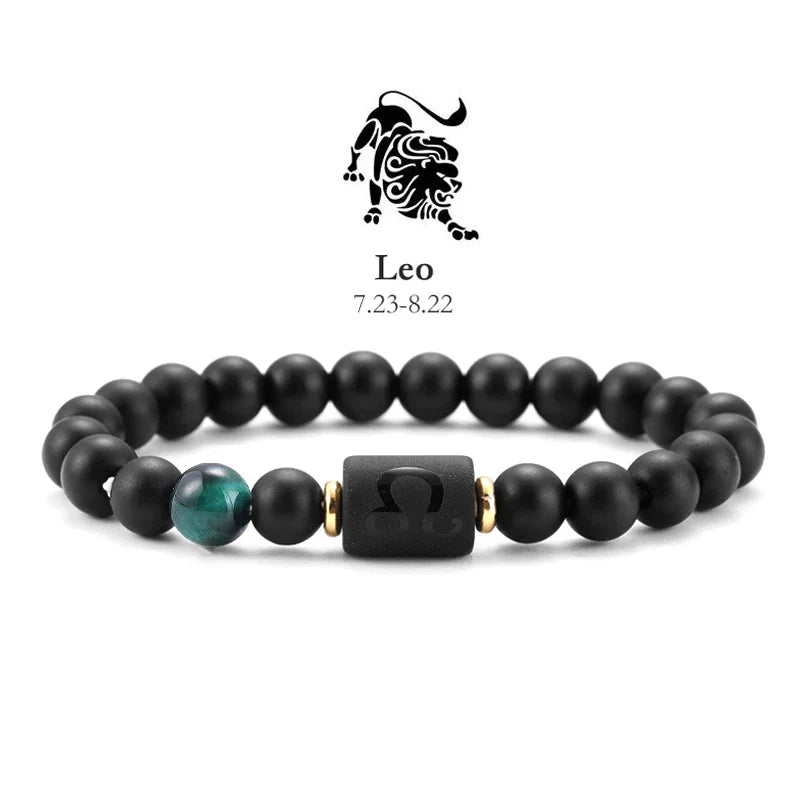 12 Zodiac Natural Stone Beaded Bracelet