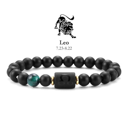 12 Zodiac Natural Stone Beaded Bracelet
