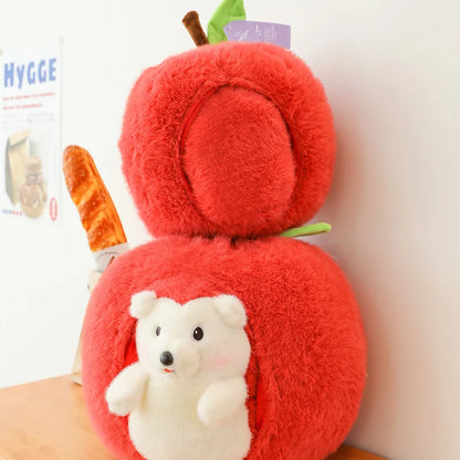 Cute Detachable Apple Hedgehog Plush Doll - Perfect Holiday Gift for Kids!