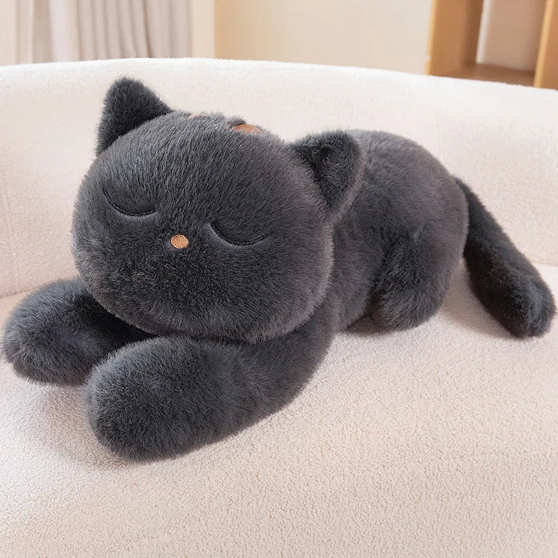 Sleeping Black Cat Plush