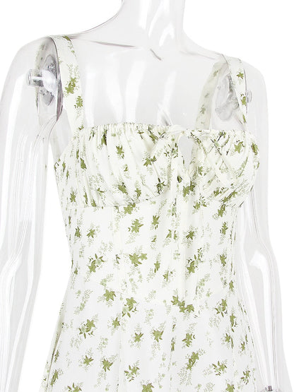 Strappy Back Tie-Up Corset Midi Dress