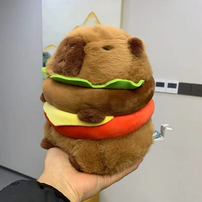 Hamburger Capybara Plush Toy Soft Cute Stuffed Animal Pillow