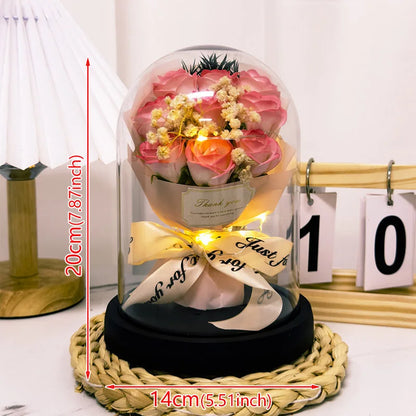 Eternal LED Rose Acrylic Dome Decor