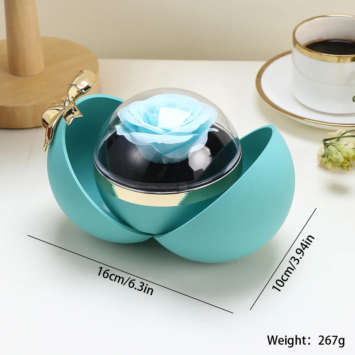 Round Eternal Rose Gift Box for Necklace, Ring, and Jewelry
