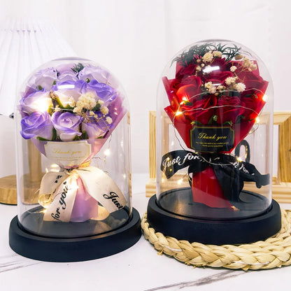 Eternal LED Rose Acrylic Dome Decor