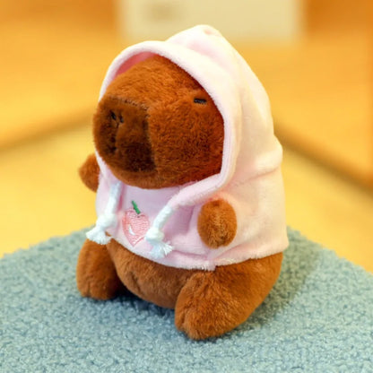 Capybara Plush Toy with Hoodie and Wings Mini Soft Stuffed Doll