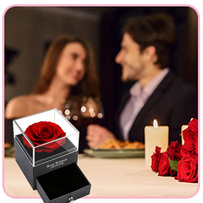 Red Eternal Rose Gift Box for Jewelry and Special Occasions