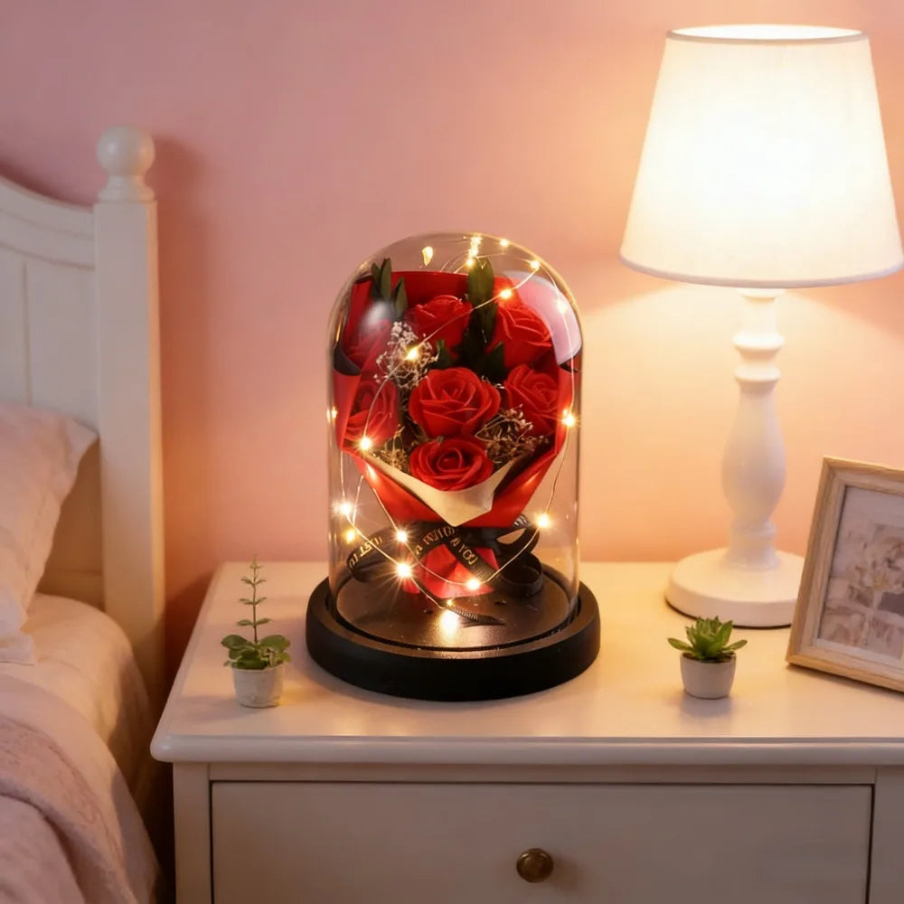 Eternal Rose Starry Glass Dome Decor