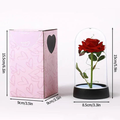 Enchanted Red Rose In Glass Dome