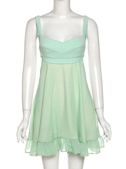 Green Frill Mini Dress