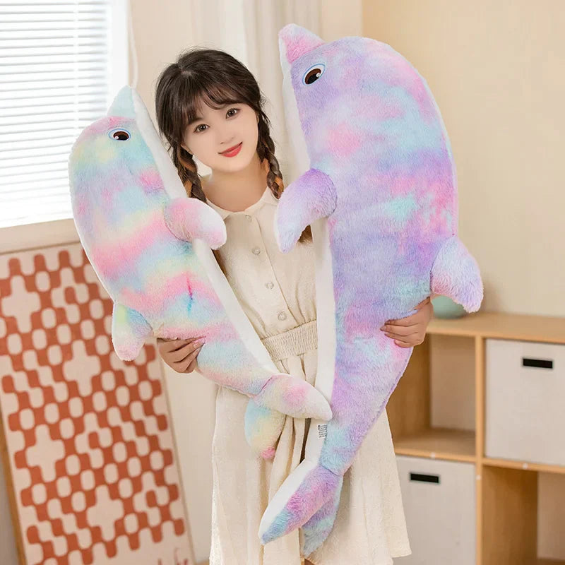 50cm Colorful Dolphin Plush Throw Pillow Soft Stuffed Toy