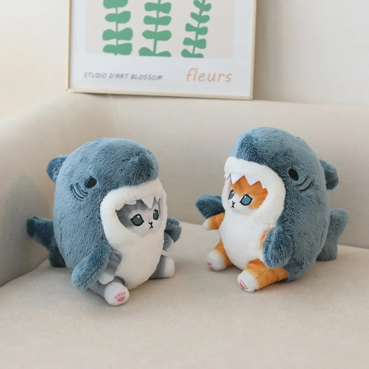 Kawaii Shark Cat Plush - Adorable Soft Stuffed Animal for Kids & Home Decor