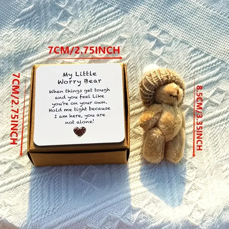 Pocket Worry Bear Plush with Encouragement Card Gift Box