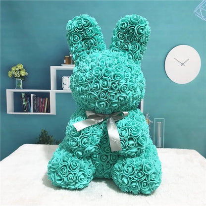 25-40cm Rose Teddy Bear - Handmade Flower Bear Gift for Valentine's Day or Birthday