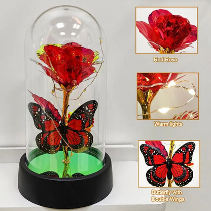 Forever Rose LED in Glass Dome - Romantic Gift for Mom or Wife
