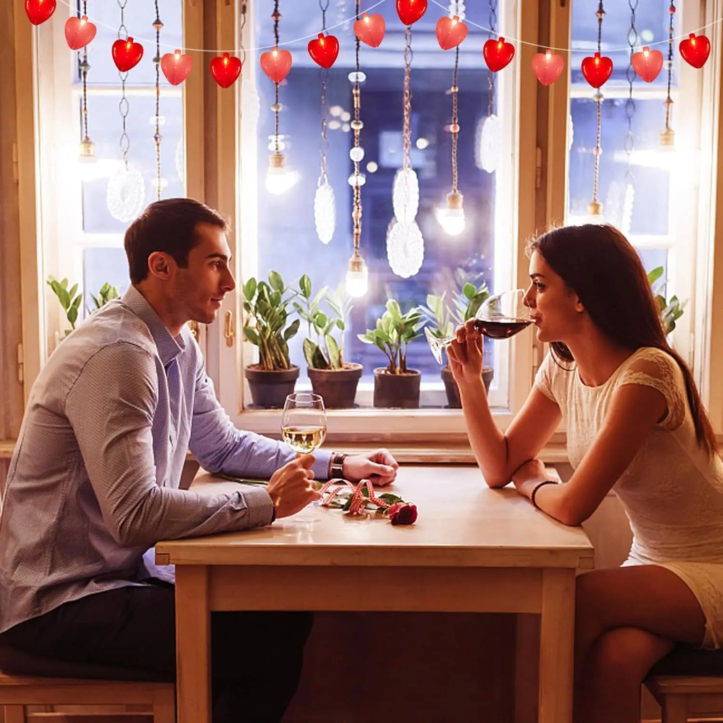 Battery Operated Heart String Lights for Valentine's Day