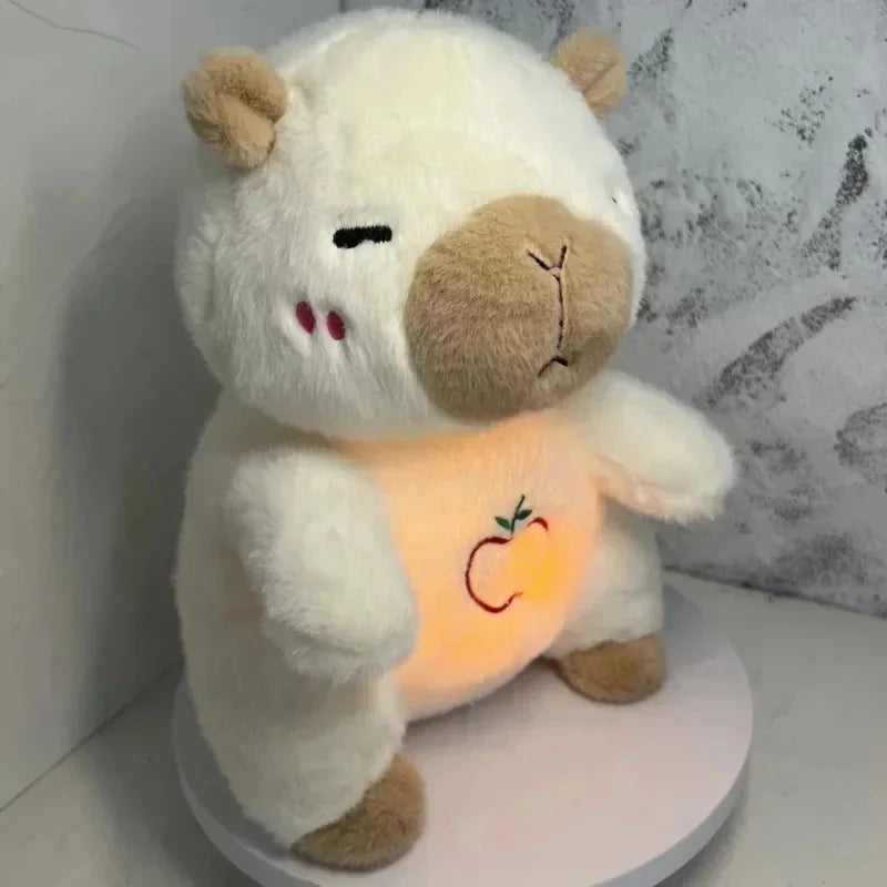 Capybara Breathing Plush Toy with Soothing Music and Light for Baby Sleep