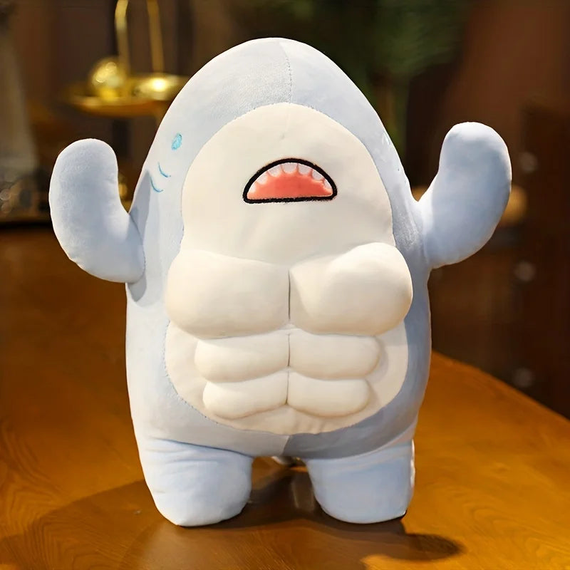 Muscle Shark Plush Toy - Soft Ocean Whale for Kids' Gifts & Fun!