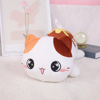 Kawaii Plush Cartoon Cat Doll - Soft, Cuddly Kitten Pillow Toy