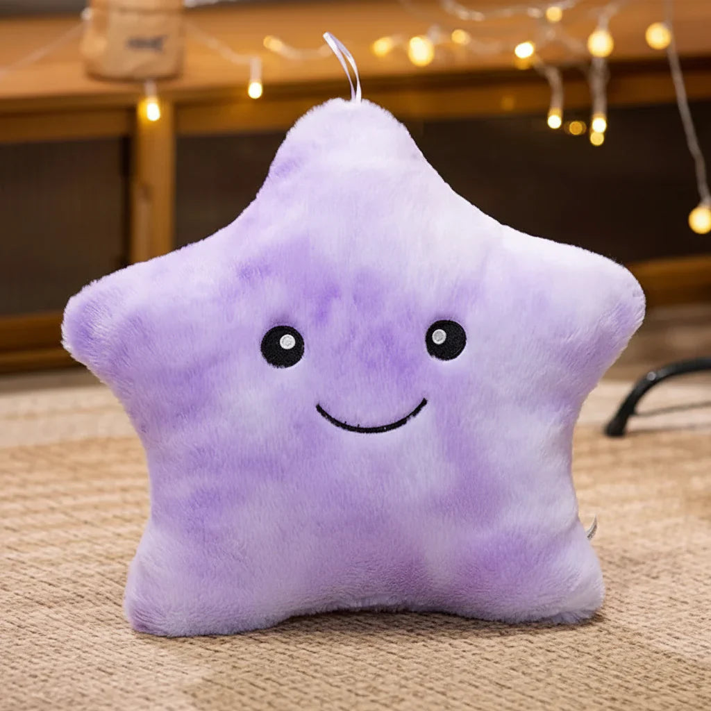 LED Light Star Plush Toy Soft Stuffed Star Pillow for Kids