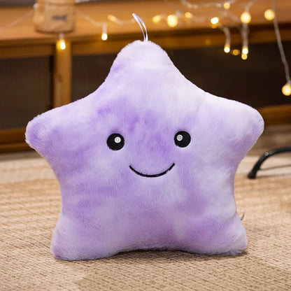 LED Light Star Plush Toy Soft Stuffed Star Pillow for Kids