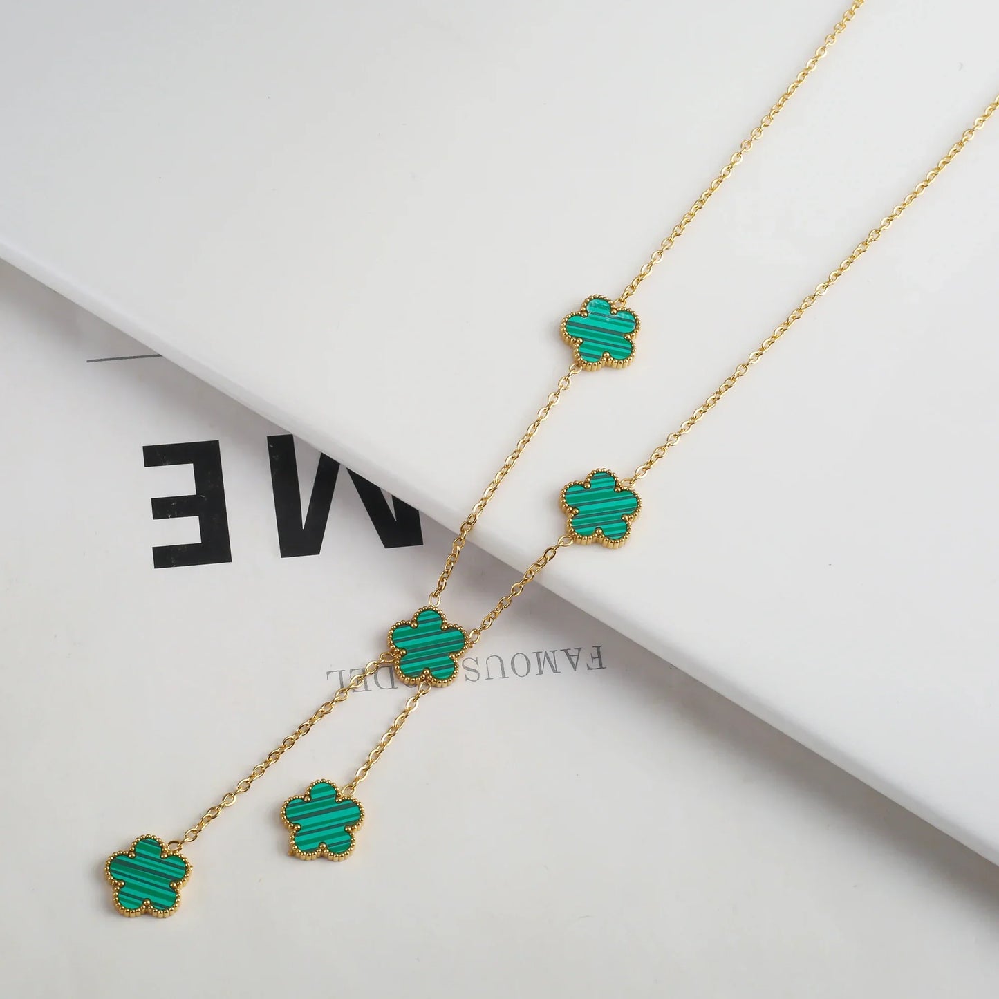 Gold Plated Five Leaf Flower Adjustable Bracelet