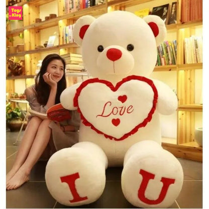 80/100cm I Love You Teddy Bear Plush - Large Soft Stuffed Toy for Kids, Girlfriend, or Valentine's Day