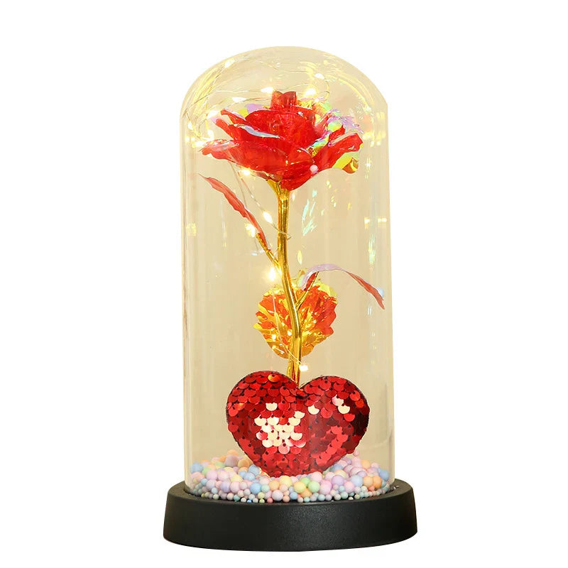 Golden Eternal Rose Night Light Decoration
