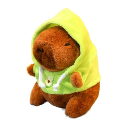 Capybara Plush Toy with Hoodie and Wings Mini Soft Stuffed Doll