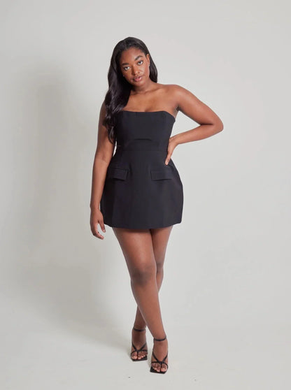 Solid Tube Mini Dress
