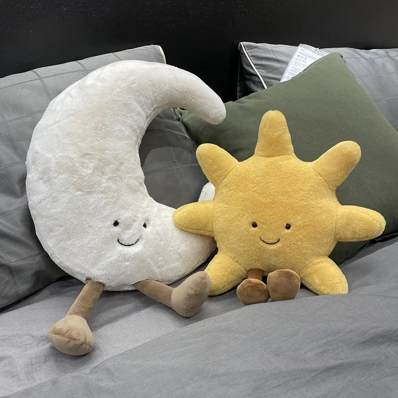 Moon & Sun Plushie: Adorable Weather Decor for Kids' Rooms & Sofas
