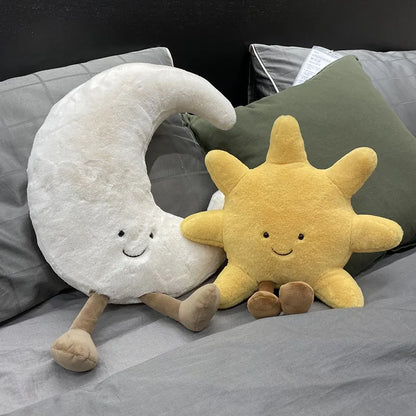 Moon & Sun Plushie: Adorable Weather Decor for Kids' Rooms & Sofas