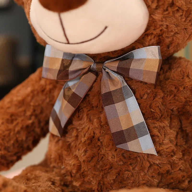 Kawaii Teddy Bear Plush Toy with Bow 25/35cm Soft Stuffed Animal for Gift
