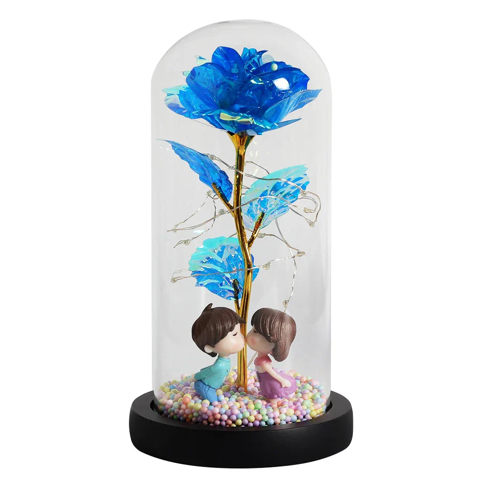 LED Enchanted Galaxy Rose in Dome - Romantic Gift