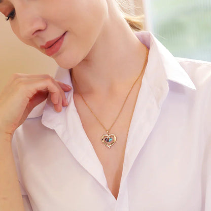 Personalized Heart Name and Birthstone Necklace