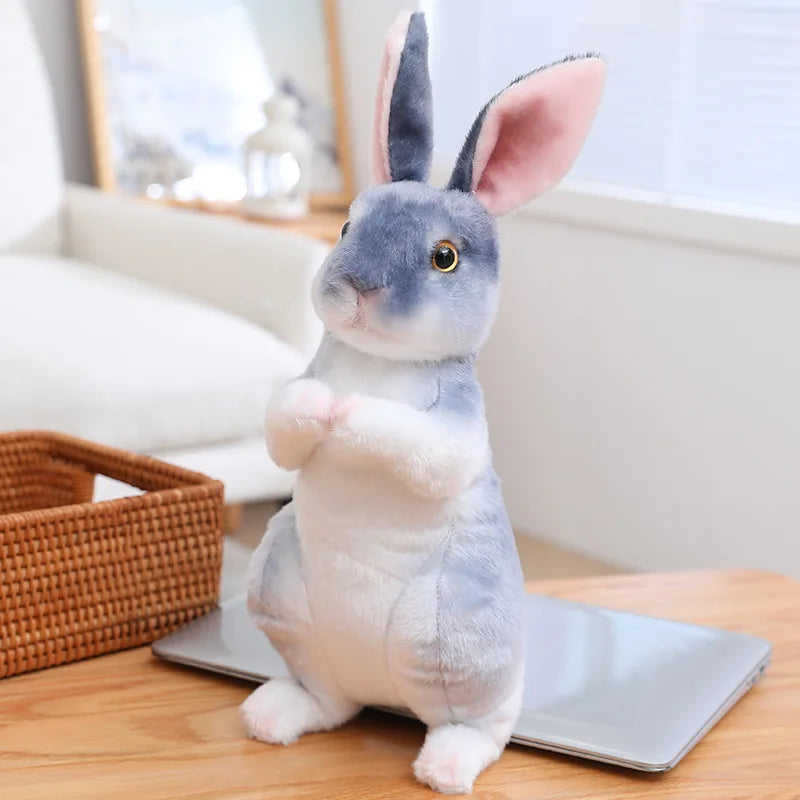 Cute Plush Rabbit Doll - Adorable Squat & Standing Huggable Gift for All Ages