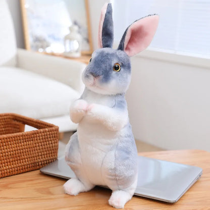 Cute Plush Rabbit Doll - Adorable Squat & Standing Huggable Gift for All Ages