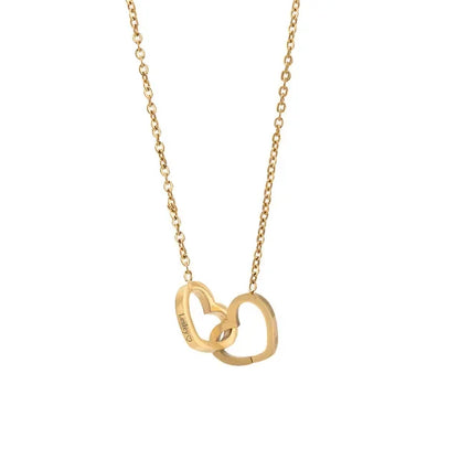 Personalized Double Heart Necklace with Rose Gift Box
