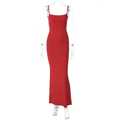 Strappy Backless Bodycon Maxi Dress