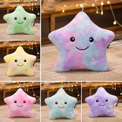 LED Light Star Plush Toy Soft Stuffed Star Pillow for Kids
