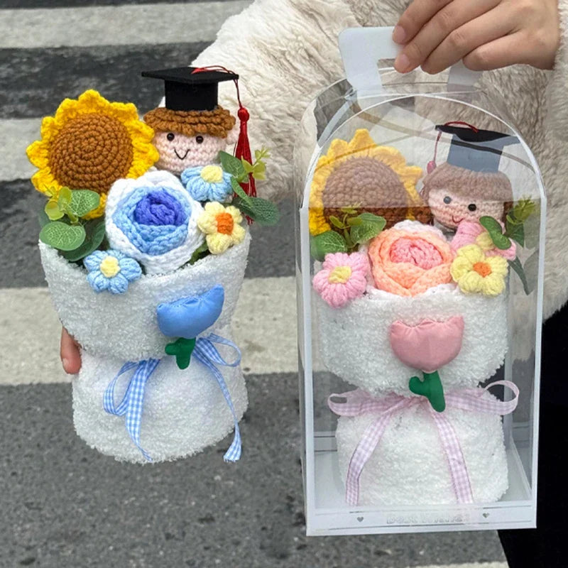 Crochet Sunflower Bouquet Handmade Eternal Flowers for Gifts and Decoration
