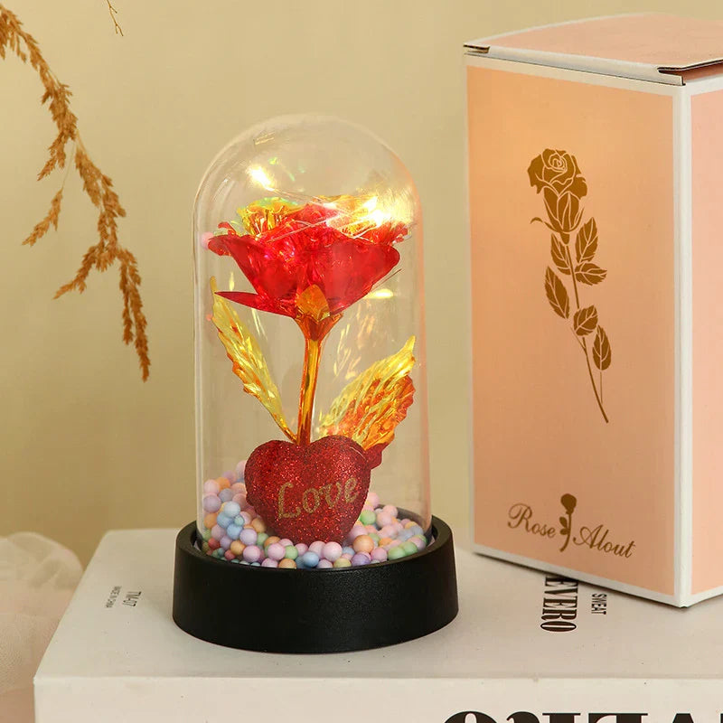 Golden Eternal Rose Night Light Decoration