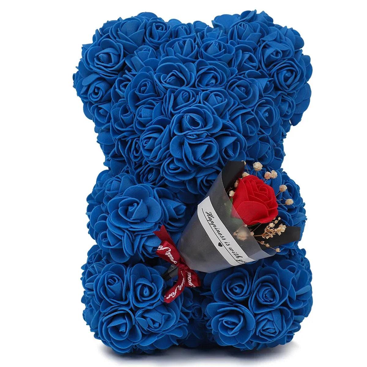 Eternal Rose Teddy Bear Artificial Floral Gift 25cm